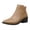 Khaki, variant on Women's Retro Western Ankle Boots Pointed Toe Block Heel Side Zipper Casual Booties for Office Work Daily Wear