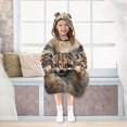 thumbnail image 7 of BZSMCE Wearable Blanket Hoodie Fashion Watercolor Wildcat Home Wear, 7 of 7
