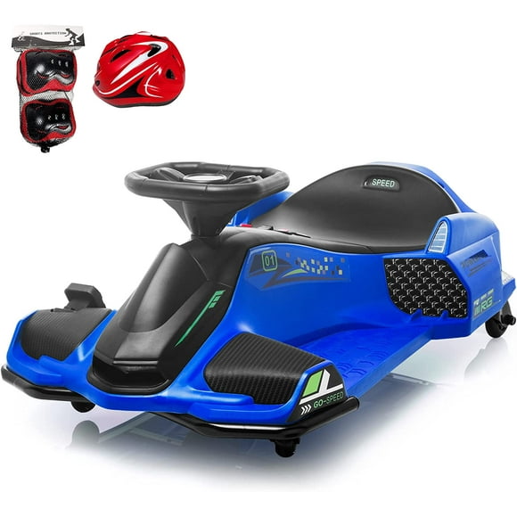 Voltz Toys ThunderDrift 24V Brushless Go-Kart for Kids - High-Performance Outdoor Racer Drifter with MP3 Player, Bluetooth, and Variable Speed Throttle for Boys and Girls 