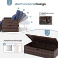 thumbnail image 7 of UDPATIO Wicker Patio Outdoor Daybed, Outdoor Chaise Lounger w/ 4-Level Adjustable Backrest, Storage Ottoman for Balcony, Garden, Poolside (Blue), 7 of 7