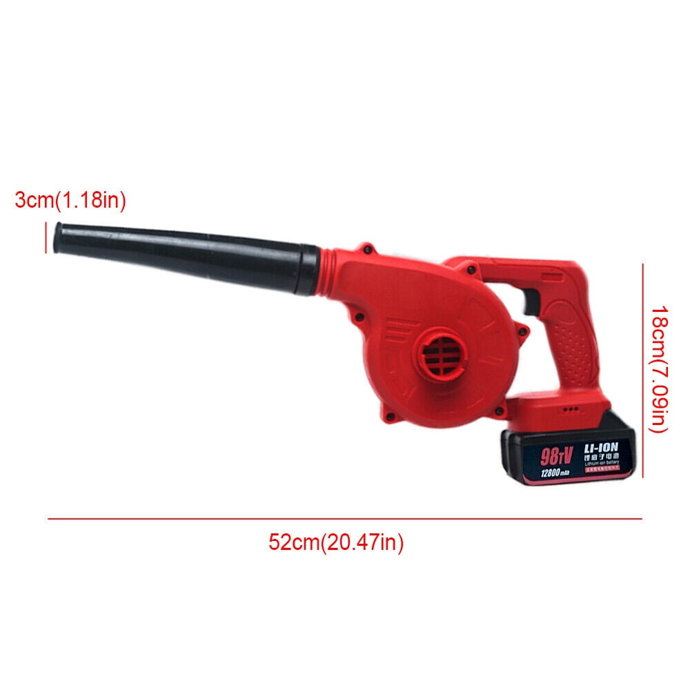 Portable Cordless Blower Handheld High Speed Leaf Blower Cordless with Battery And Charger 20v/12800mah also for Car (Red)