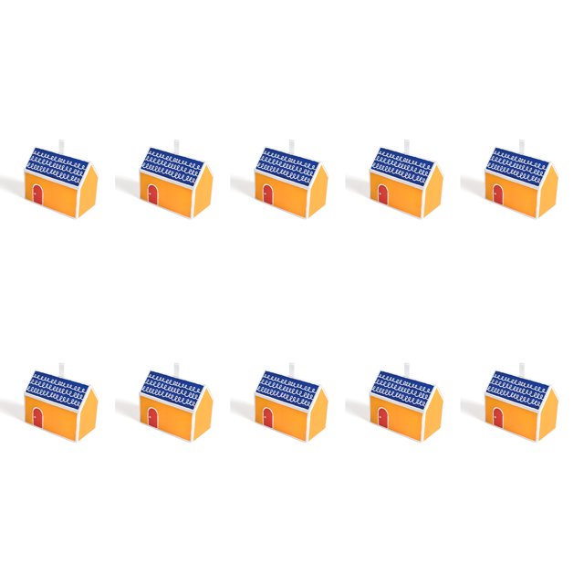 Moyic Caja de galletas de regalo con forma de casa de 10 piezas, caja de regalo portátil para ceremonia de boda, banquete de cumpleaños, Kits de decoración para fiestas Amarillo