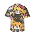 thumbnail image 3 of Balery Cute Cat Cartoon Print Men's Hawaiian Shirts Short Sleeve Beach Shirt Relaxed Fit Vacation Button Down Shirts-Medium, 3 of 9