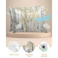 thumbnail image 2 of Hokiten Pillow Cases Queen Size Set of 2, Couch Pillow Covers, Golden Grey Tree Satin Pillowcases with Zipper for Hair/Skin, Pillow Protector Cover, Oil Painting Forest Abstract Art 20x30 Inches, 2 of 6