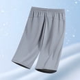 thumbnail image 4 of Ceisia Men's Summer Quick Dry Capris with Elastic Drawstring Waist & Zipper Pockets Gray L Gifts, 4 of 9