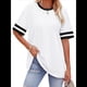 thumbnail image 2 of Camisetas de Mujer, Corte Holgado, Corta, Cuello Redondo, Bloques de Color, Moda de Verano 2025 XL, 2 of 8