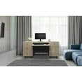 thumbnail image 4 of HomeRoots 64" Ivory And Silver Mango Solid Wood Executive Desk With Five Drawers, 4 of 9