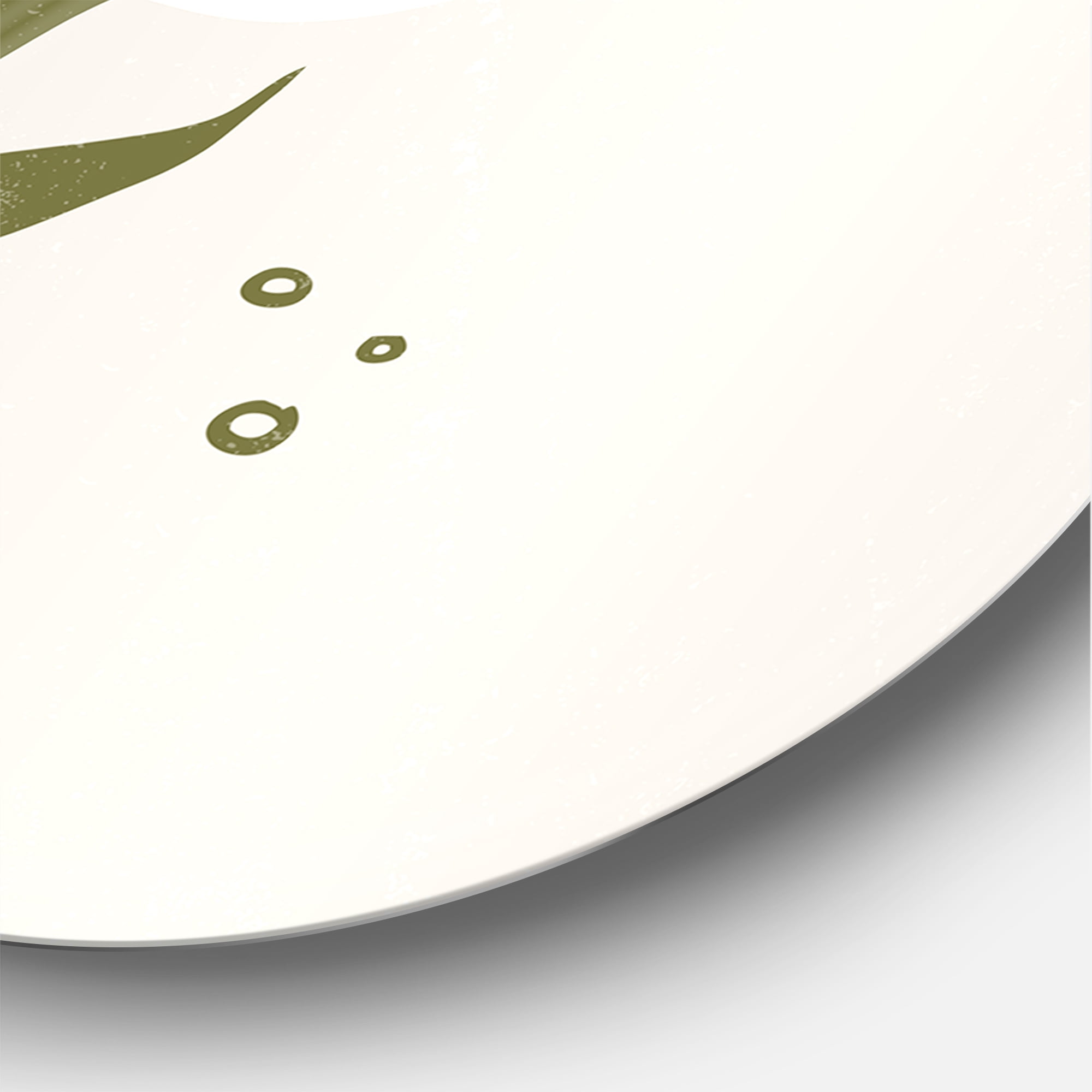Designart 'Abstract Moon and Sun With Green Leaf II' Modern Circle Metal Wall Art 29x29 - Disc of 29