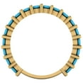 thumbnail image 5 of 1.26 ctw Wedding Band for Women - 18K Yellow Gold Simulated Turquoise Stackable Eternity Ring, 5 of 6