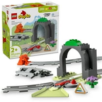 LEGO DUPLO Town Train Tunnel and Tracks Expansion Set - 10 Extra Pieces of Train Tracks - Preschool and Toddler Train Set, Ages 2 - Building Toy for Boys and Girls - 10425