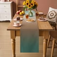 thumbnail image 2 of Green Brown Ombre Table Runner 72 Inches, Abstract Aesthetics Modern Art Bed Runner Dresser Scarves Tabletop for Indoor Outdoor Parties/Ceremony/Banquet, 14" x 72", 2 of 9
