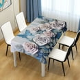 thumbnail image 7 of Coolnut White Blue Roses Rectangle Tablecloth Waterproof Polyester Table Clothative Stain Resistant & Wrinkle Resistant Washable Table Cover for Dining Table/Party/Camping 60x108 Inch Decor Gift, 7 of 7