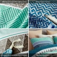 thumbnail image 6 of HAOK Duvet Cover Set King Size, 3 Pieces Soft Washed Microfiber Duvet Cover with Zipper Closure & Corner Ties, Green & Navy Blue, 6 of 7
