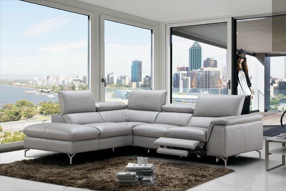 Dupont Leather Reclining Sectional By, Apartment Size Leather Reclining Sectional Sofa