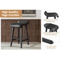 thumbnail image 3 of YUSAZENS 26.2 Inch Bar Stools Counter Height with Low Back Footrest Wood Frame Wide PU Leather Upholstered Seat Barstools Set for Kitchen Islands Counter Bars Home Black 4pcs, 3 of 7