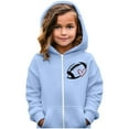 thumbnail image 3 of YUEHUA Boys and Girls Zip Up Hoodie Sweatshirt, Rugby Print Logo Design Kangaroo Pockets, Made With Lightweight Fleece Jacket, Size 7-8 Years, 3 of 6