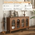 thumbnail image 6 of YOCWO Walnut Sideboards and Buffets, Modern Storage Cabinets with 4 Doors and Adjustable Shelves Buffet Cabinet for Kitchen Dining Room Living Room Bedroom, 55.12"L*15.75"W*31.50"H, 6 of 8