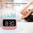 thumbnail image 6 of AFK Alarm Clock with Bluetooth Speaker for Bedroom,Loud Digital Clock for Heavy Sleepers Adults, Pink, 6 of 6
