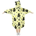 thumbnail image 2 of Dailycode Wearable Blanket Hoodie Oversized Sherpa Flannel Blankets with Pocket for 3-14 Year Old Cute Black Duck, 2 of 7