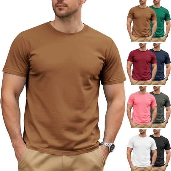 Dwellite Mens Pullover T Shirts Basic Short Sleeve Lightweight Tshirt Casual Crew Neck Solid Shirts for Men Dark Gray 2XL