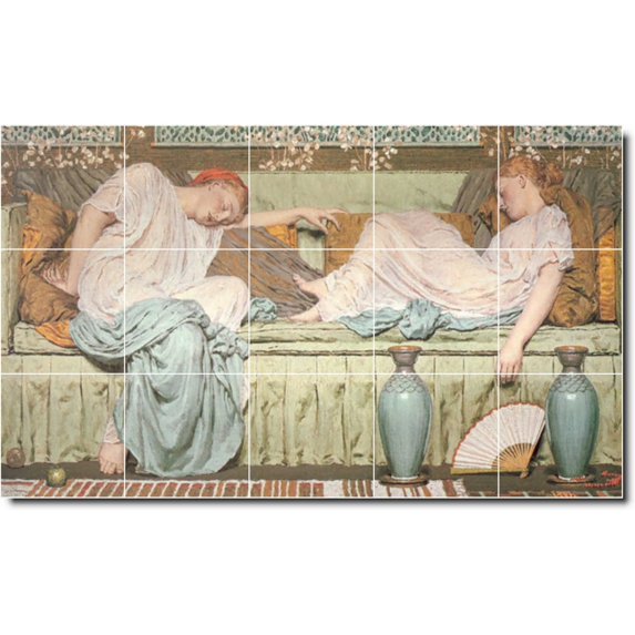 Ceramic Tile Mural-Albert Moore Women Painting 9. 60" w x 36" h using (15) 12 x 12 ceramic tiles