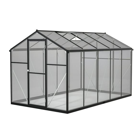 6x10 ft Garden Greenhouse with Aluminum Frame, Lockable Door, Adjustable Roof Vent – Perfect for Backyard and Patio