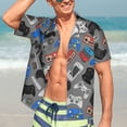 thumbnail image 7 of Fuzoiu Video Game Print Hawaiian Shirt for Men, Summer Beach Casual Short Sleeve Button Down Shirts, Men’s Beach Summer Shirts with Pocket,Medium, 7 of 7