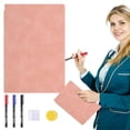 thumbnail image 2 of Whiteboard Notebook, Dry Erase Whiteboard, Reusable Folding White Board Double Sided Handheld Whiteboard, Double Side Writing Board Include a Wipeable Pen and Rag, 9.53x6.54 Inch, Blush Pink, 2 of 5
