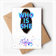 thumbnail image 1 of Question Back Dense Hair Art Deco Fashion Welcome Back Greeting Cards Envelopes Blank, 1 of 3