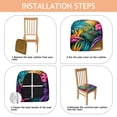 thumbnail image 4 of Colorful Tropical Leaf Pattern Seat Covers for Dining Room Chairs Set Of 4,Stretch Printed Washable Chair Seat Cover with Elastic Ties and Button,Removable Waterproof Couch Cushion Covers, 4 of 6
