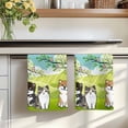 thumbnail image 7 of Japanese Aquatian Dogs Kitchen Towels Set of 3, Cute Cats Spring Green Trees Hills Absorbent Dish Towels for Kitchen, Microfiber Hand Towel, Quick Drying Tea Towel for Cleaning Decorative Dishcloths, 7 of 7