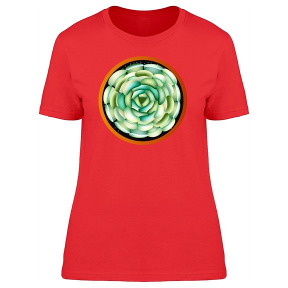 Lovely Green Succulent T-Shirt Women -Image by Shutterstock, Female Medium