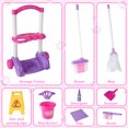 thumbnail image 2 of iYofe Kids Cleaning Toy Set 12PCS, Toddler Cleaning Toy Set with Broom and Dustpan Set, Housekeeping Pretend Play Toys with Mini Cart/Trash Bag/Bucket/Sticker, Pink, 2 of 6