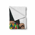 thumbnail image 2 of Cartoon Soft Flannel Fleece Throw Blanket, Fun Hipster Monkey with Colorful Sunglasses and Hat Rapper Hippie Ape Art, Cozy Plush for Indoor and Outdoor Use, 60" x 80", Brown Black White, by Ambesonne, 2 of 6