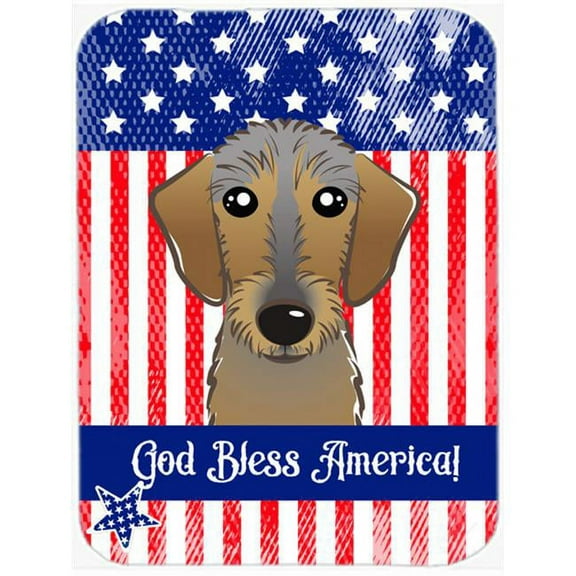 Carolines Treasures  God Bless American Flag with Chocolate Labrador Mouse Pad