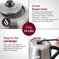 thumbnail image 5 of ETHNIQ - Electric Samovar | 3.2L Stainless Steel Tea Maker | Adjustable Temperature Controller | Boil Dry & Auto Shot-off | 1.2L Porcelain Teapot | Turkish, Persian, Russian Tea Kettle (Black), 5 of 8