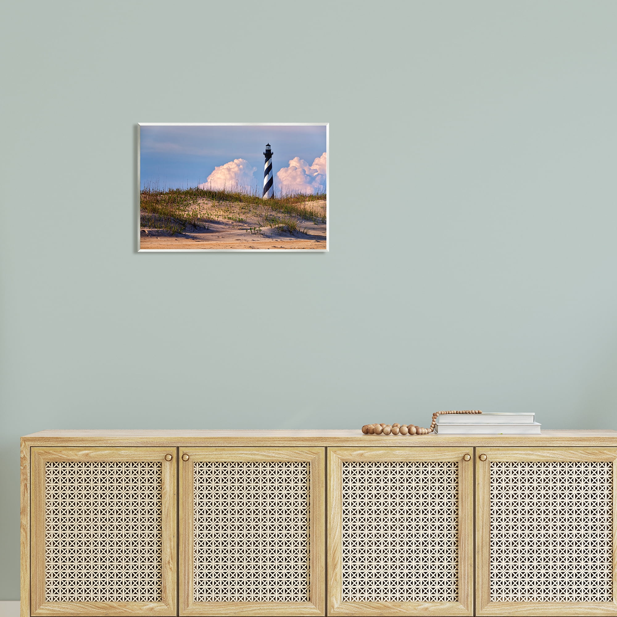 Stupell Nautical Lighthouse Cloudy Dunes Landscape Photography Wall Plaque Unframed Art Print Wall Art