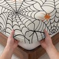 thumbnail image 3 of Cal.King Size Fitted Sheet Set - Halloween 3 Piece Bedding Sets 16" Deep Pocket Fitted Sheet with 2 Pillowcases, Black Net Classic Spiders Gingham Orange Rustic Brushed Microfiber Hotel Bed Sheets, 3 of 9