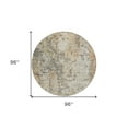 thumbnail image 3 of HomeRoots 605526 8 ft. Terra Cotta, Beige & Dark Gray Round Abstract Washable Indoor & Outdoor Area Rug, 3 of 5