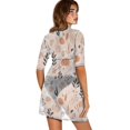 thumbnail image 2 of FKELYI Art Leaf Stone Print Women's Beach Cover Up Half Sleeve Swimsuit Cover-Up Breathable Cover Ups Beachwear Dress with Roun Neck for Lady Summer Vacation Outfits, M, 2 of 6