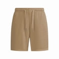 thumbnail image 2 of Cmfcve Men's Casual Textured Knit Elastic Waist Drawstring Shorts Lightweight Breathable Summer Shorts with Side Pockets, 2 of 7