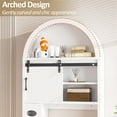 thumbnail image 5 of Over The Toilet Storage Cabinet, Bathroom Shelf Organizer Freestanding, Bathroom Arch Cabinet Over Toilet with Toilet Paper Holder and Anti-Tipping Device (Sliding Door-White), 5 of 16