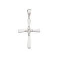 thumbnail image 1 of Pendentif Religieux Croix Simple Diamant Rond en Or Blanc 10kt pour Femmes 1/20 Cttw, 1 of 1