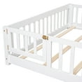 thumbnail image 4 of Miniyam Queen Size Toddler Floor Bed with Fence, White, 4 of 8