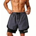 thumbnail image 5 of MYAOYI Men's 2 in 1 Swim Trunks Solid Color Quick Dry Running Shorts with Liner, 5 of 6