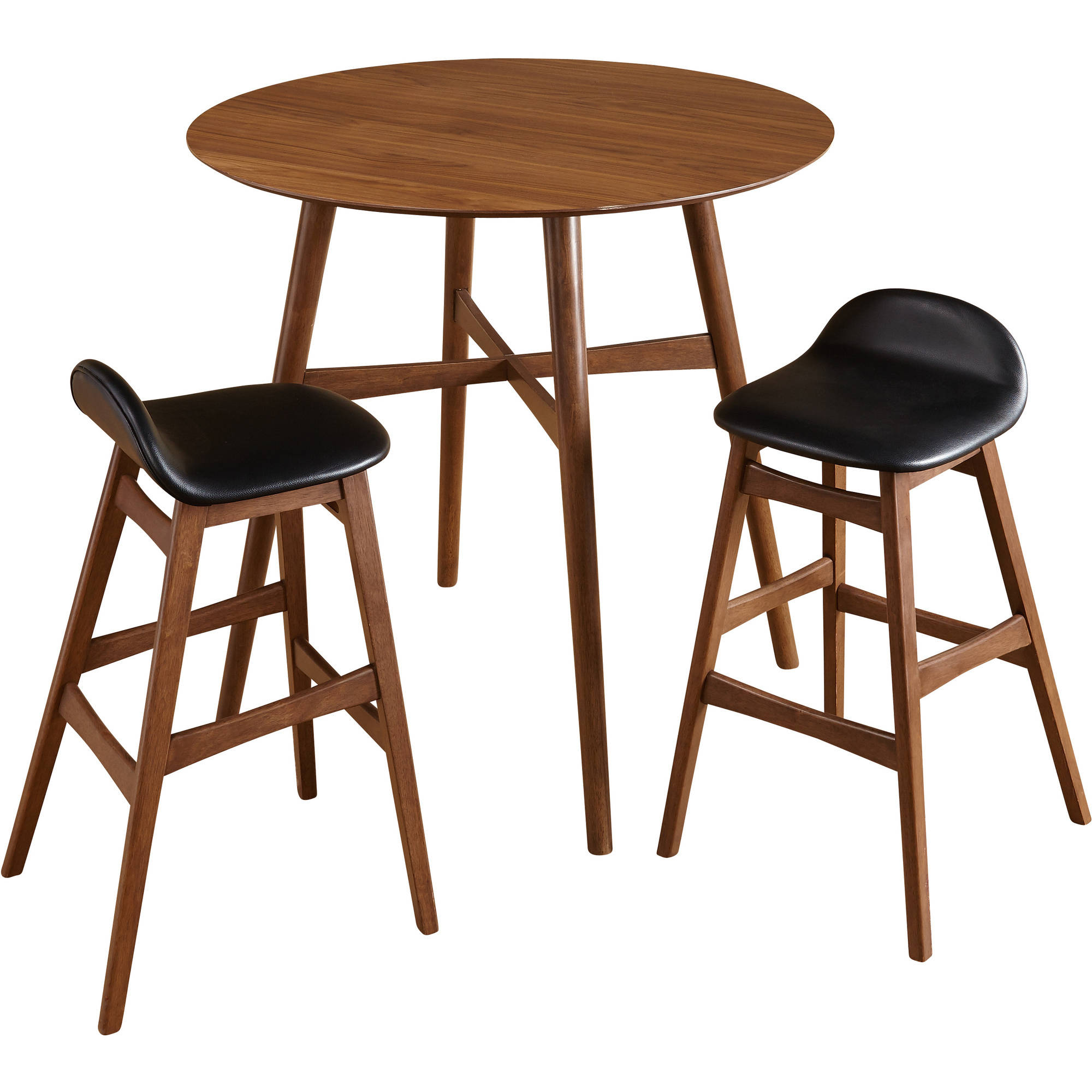 3pc Ferris Mid-Century Pub Set, Black
