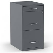 Staples 3-Drawer Vertical File Cabinet Locking Letter Charcoal 18"D (18606) ST52154-CC