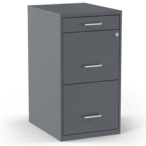 Image of Staples 3-Drawer Vertical File Cabinet Locking Letter Charcoal 18 D (18606) ST52154-CC