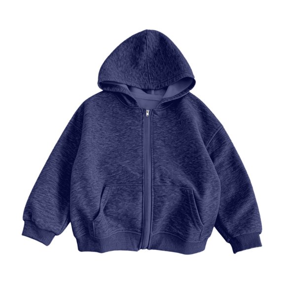 Youth Boys Girls Full Zip Hooded Sweatshirt Drop Shoulder Fleece Lined Hoodies Tween Fall Winter Warm Jacket Kangaroo Pockets