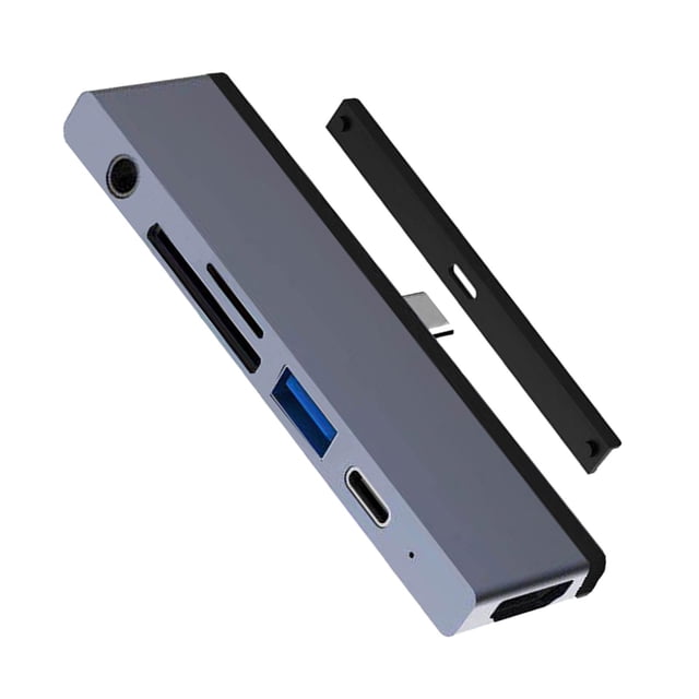 six en un USB , a 4K 4K Accesorios de salida Puerto USB 3.0 Adaptador multipuerto de conector de auriculares de 3.5 mm para CUTICAT Adaptador de concentrador multipuerto